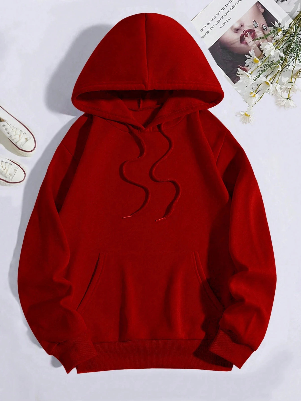 Happy Day Women's Oversized Graffiti Hoodie
