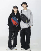 Unisex Nylon Panelled Crossbody Chest Pack