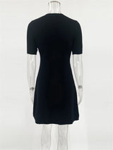 Elegant Ribbed Knit Mini Dress