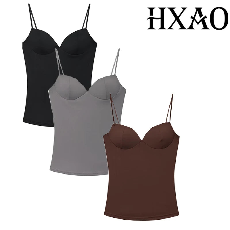 HXAO Corset Camisole Crop Top – Backless Bustier Tank