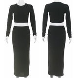 Elegant Two-Piece Long Sleeve Skirt Set