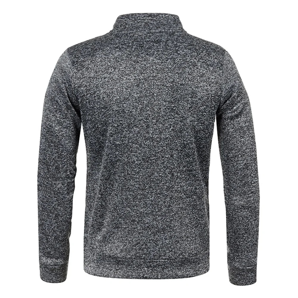 Men's Sweatshirts Half Zipper Pullover Male Long Sleeve Flleece Sweater Standcollar Snowflakes Hoodies Men Clothes