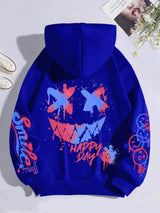 Happy Day Women's Oversized Graffiti Hoodie