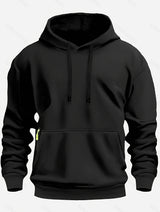 Fall/Winter New Arrival Men's Fleece Hoodie High Quality Solid Color Hooded Sweatshirt Male Fashionable Street Style Sweatshirt