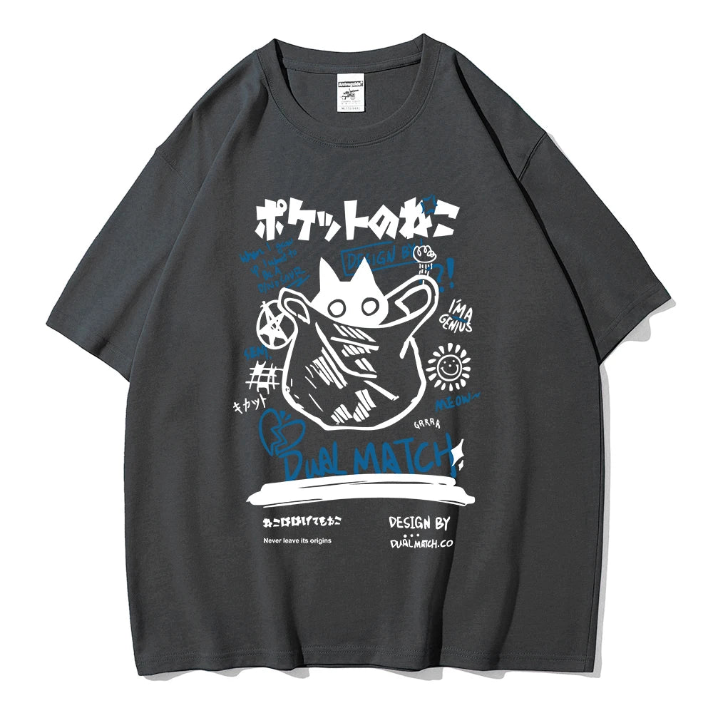 Kawaii Cat Harajuku Streetwear Tee