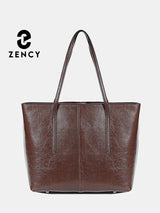 New Coffee Women Handbag 100% Genuine Leather Ladies Shoulder Purse Ladies Black Tote Bag Large Capacity Shopper Bags Brown