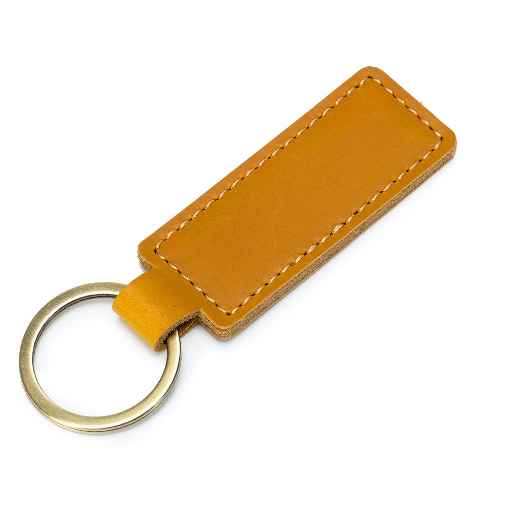 Free Customized Fashion Women Genuine Leather Keychain Vintage Creative Pendant Handmade Small Gift DIY Present Car Key Chain