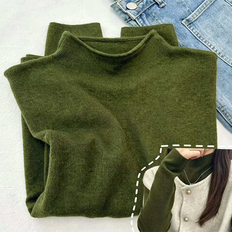 Women's Mock Neck Slim Fit Knit Sweater