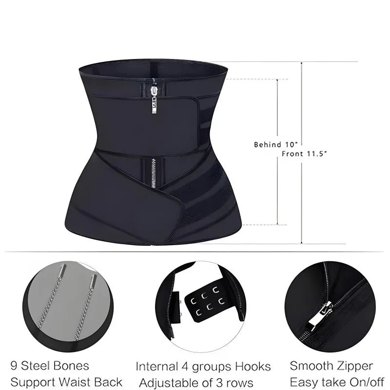 Sculpt & Lift Waist Trainer with Dual Straps & Zipper
