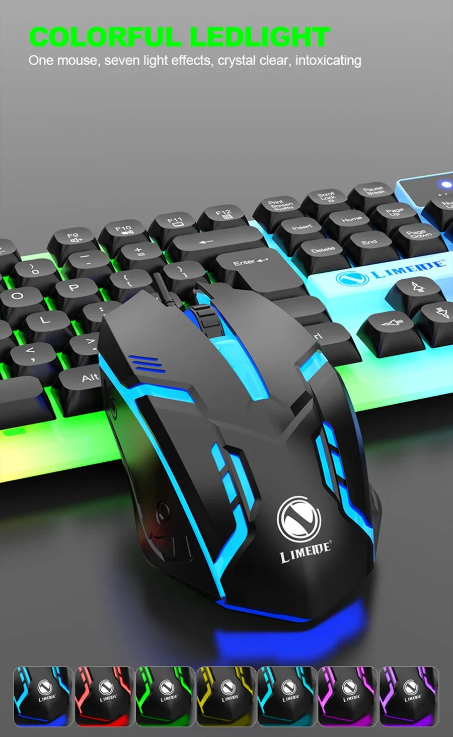 NG GTX350 Gaming Keyboard Mouse Combos Computer Laptop Backlight Gamer Kit LED Wired Usb Keyboard GTX350 Set-Black