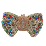 Elegant Rhinestone Bowtie Evening Bag Fashionable Luxurious Banquet Crystal Clutch Personalized Handbag Unique Diamond Party Bag