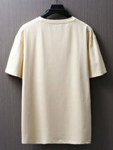 Men's Cotton T-Shirt with Minimalist Smile Print