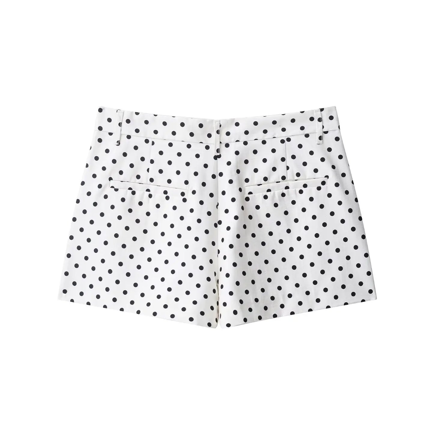 Fashion Polka Dot Shorts Sets For Women 2026 Spring Drawstring Bomber Jacket High Waist Shorts 2 Pieces Set Woman Outfits