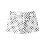 Fashion Polka Dot Shorts Sets For Women 2026 Spring Drawstring Bomber Jacket High Waist Shorts 2 Pieces Set Woman Outfits