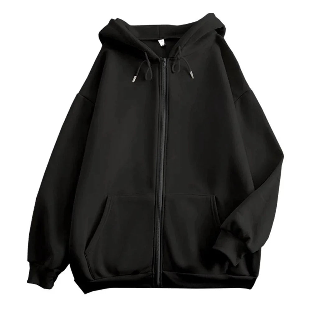 Men’s Solid Zip-Up High Street Hoodie