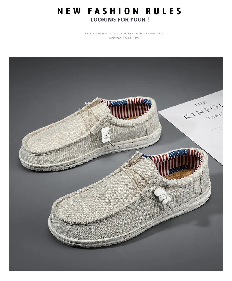 Men Casual Shoes Slip on Canvas Loafers Comfortable Walking Flats for Man Non Slip Soft Moccasins Sneakers Summer loafers