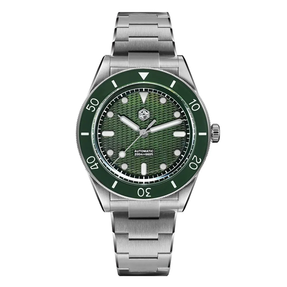 San Martin 39mm SN0151 Guilloche MOP Automatic Dive Watch