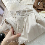 Women's High-Waist Corduroy Wide-Leg Pants