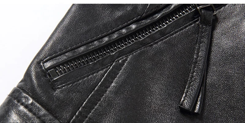 Women's Short Genuine Sheepskin Biker Jacket
