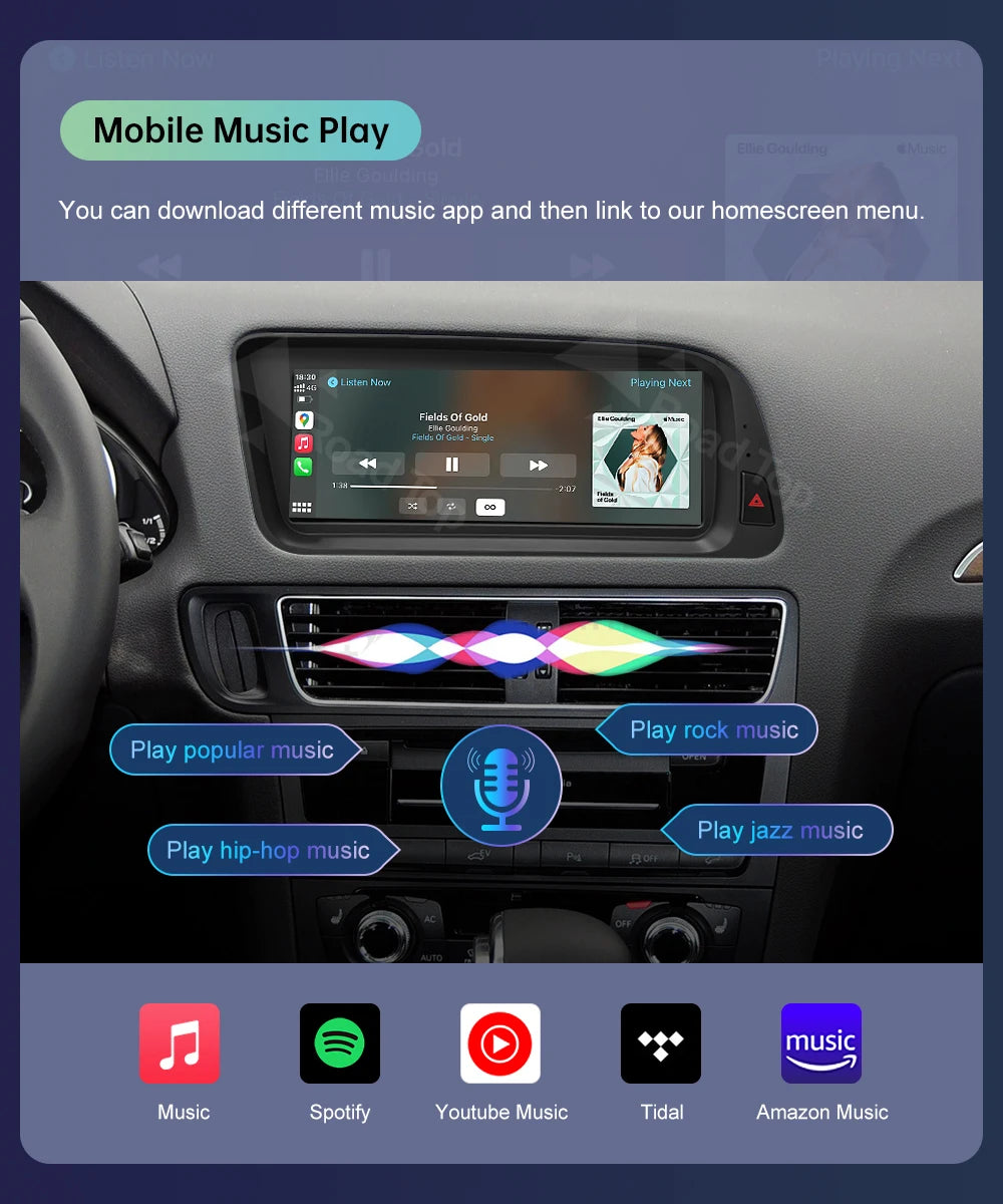 Audi Q5 2009–2017 CarPlay & Android Auto Touchscreen
