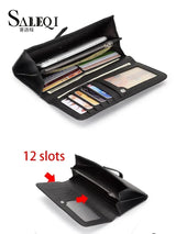 Genuine Leather Wallet Women Long Clutch Fashion Luxury Brand Ladies Purses Card Holder Zipper Coin Pocket High Quality Billfold