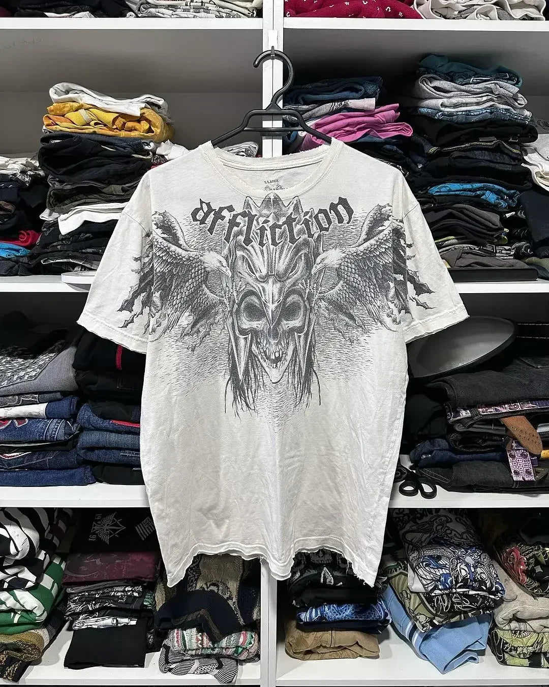Y2K Grunge Oversized Skull Graphic Tee