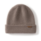 100% Cashmere Beanie Hat – Unisex Knit Winter Cap