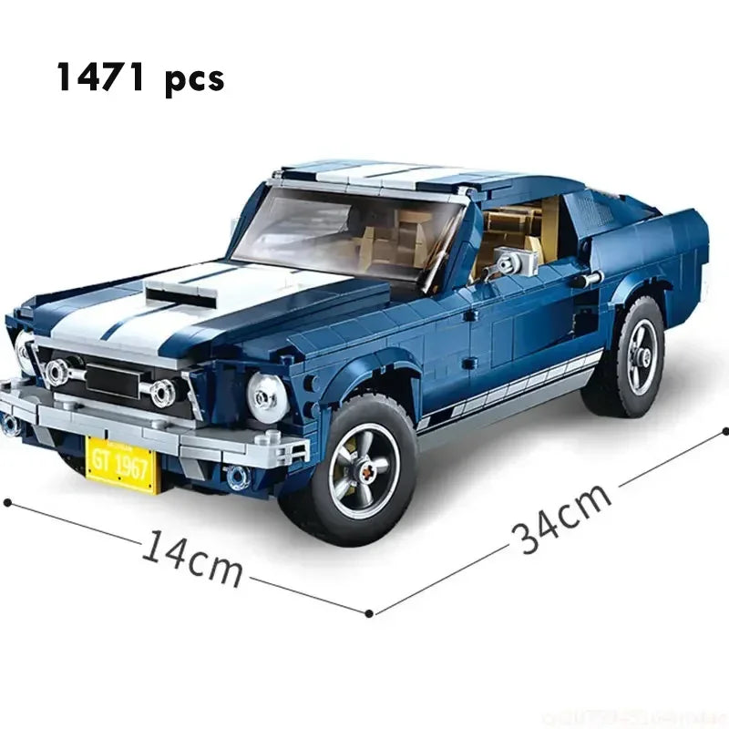 MOC 1471PCS Mustangs Sports Racing Car Mustang Model Building Blocks Boys Birthday Festival Party Gifts