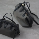 Women's Nylon With Genuine Leather Zipper Tote Lightweight Soft Travling Bags Versatile Style Handbag Different Colors And Size