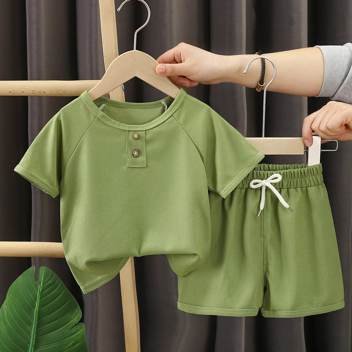 Baby Boys’ Waffle Knit 2-Piece Set
