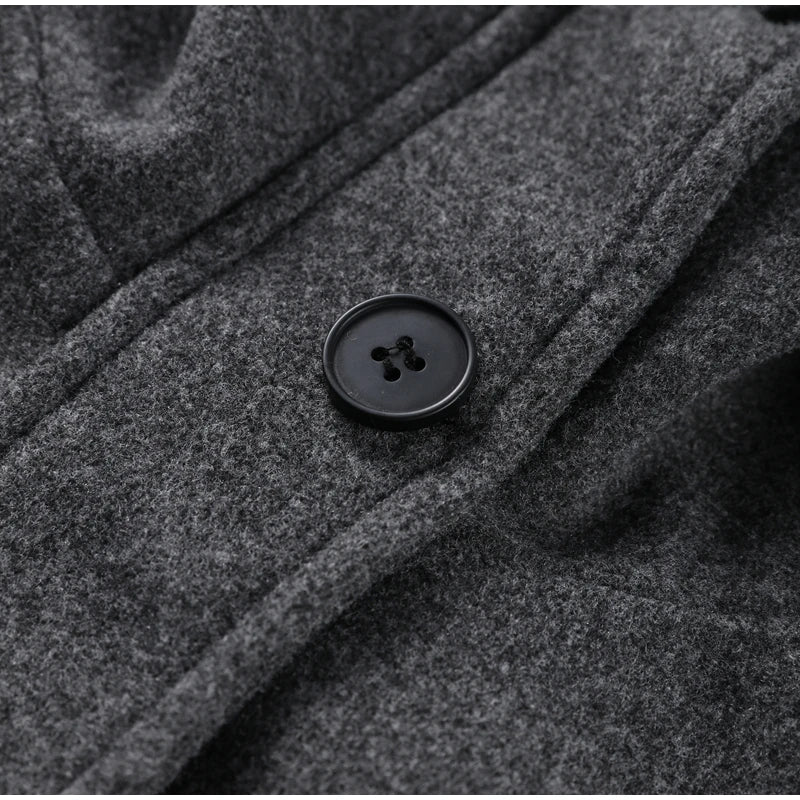Fashion Short Woolen Coat Women Stand Collar Single-breast Full Sleeve Loose Pocket Jacket Female 2026 Autumn Solid Lady Outwear
