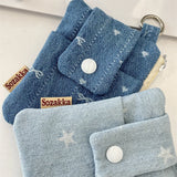 Women Short Wallets Canvas Female Purses Cute Star Bow Card Holder Wallet for Girl Small Zipper Wallet with Coin Purse