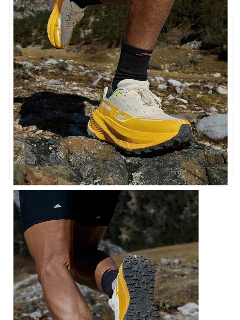 Li-Ning Men's DI LU 2 Trail Running Shoes XTRM-BOOM FIBER Cushion LN DWR Water Repellent LiNing Anti-slip Sports Shoes ARNV009