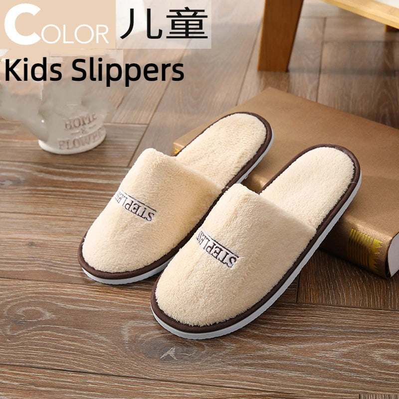 4Pairs/Lot Men Women Kids Disposable Hotel Guest Slippers Cotton Slides Home Travel SPA Slipper Hospitality Cheap Footwear