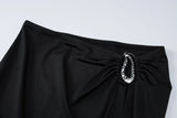 Women's Solid Beach Skirt Sets Sexy High Split Slim Bohemian Outfits Off The Shoulder Holiday Fashion 2 Piece Set 2025 Beachwear