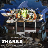Mechanical Animal Technical Building Blocks, Light MOC Assembly Bricks, Shark Dragonfly Skull Piranha 4 Styles Adults Kids Gift