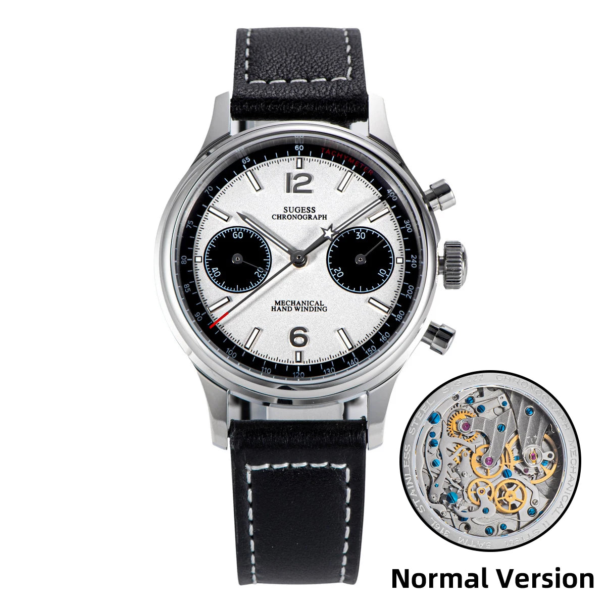 Sugess 40mm Men Army Watch 1963 Pilot Mechanical Panda Wristwatches Sapphire Air Force Chronograph Original ST1901 Movement Gift