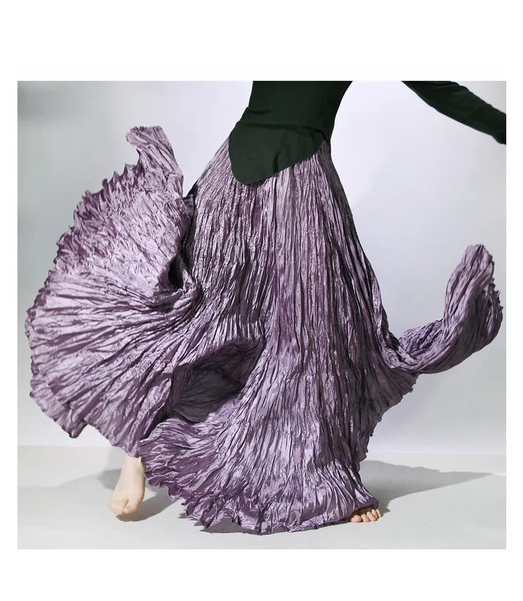 Elegant High-Waist Pleated Maxi Skirt for Women