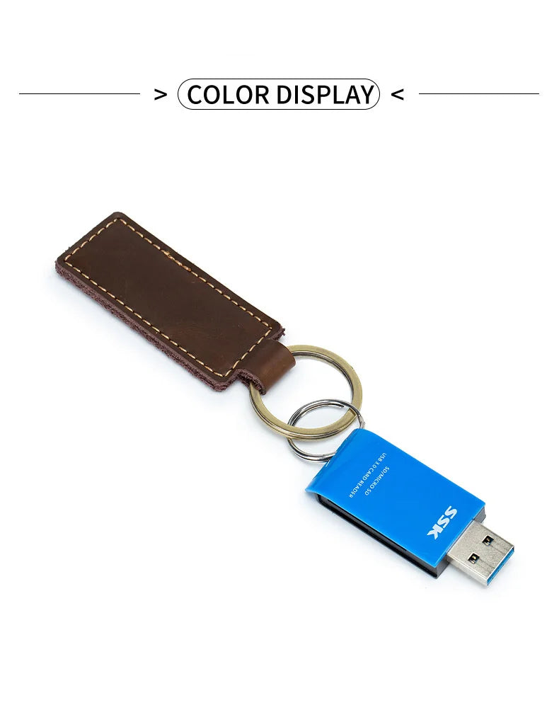 Free Customized Fashion Women Genuine Leather Keychain Vintage Creative Pendant Handmade Small Gift DIY Present Car Key Chain