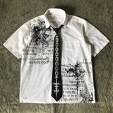 Men’s Y2K Gothic Skull Graphic Shirt