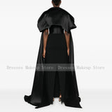 Modern Column Evening Dress with Wrap Satin Strapless Elegant Evening Gowns for Women Back Split Luxurious Formal Party Dresses