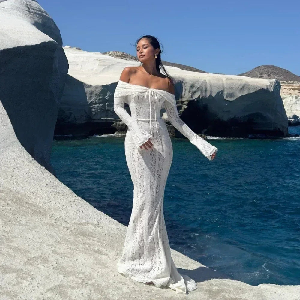Suninheart Elegant Lace Evening Gown | Party & Prom Dress