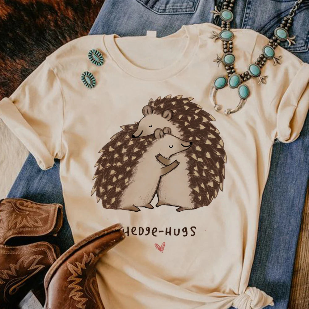 Hedgehog tshirt women comic streetwear summer t shirt female comic 2000s designer clothes
