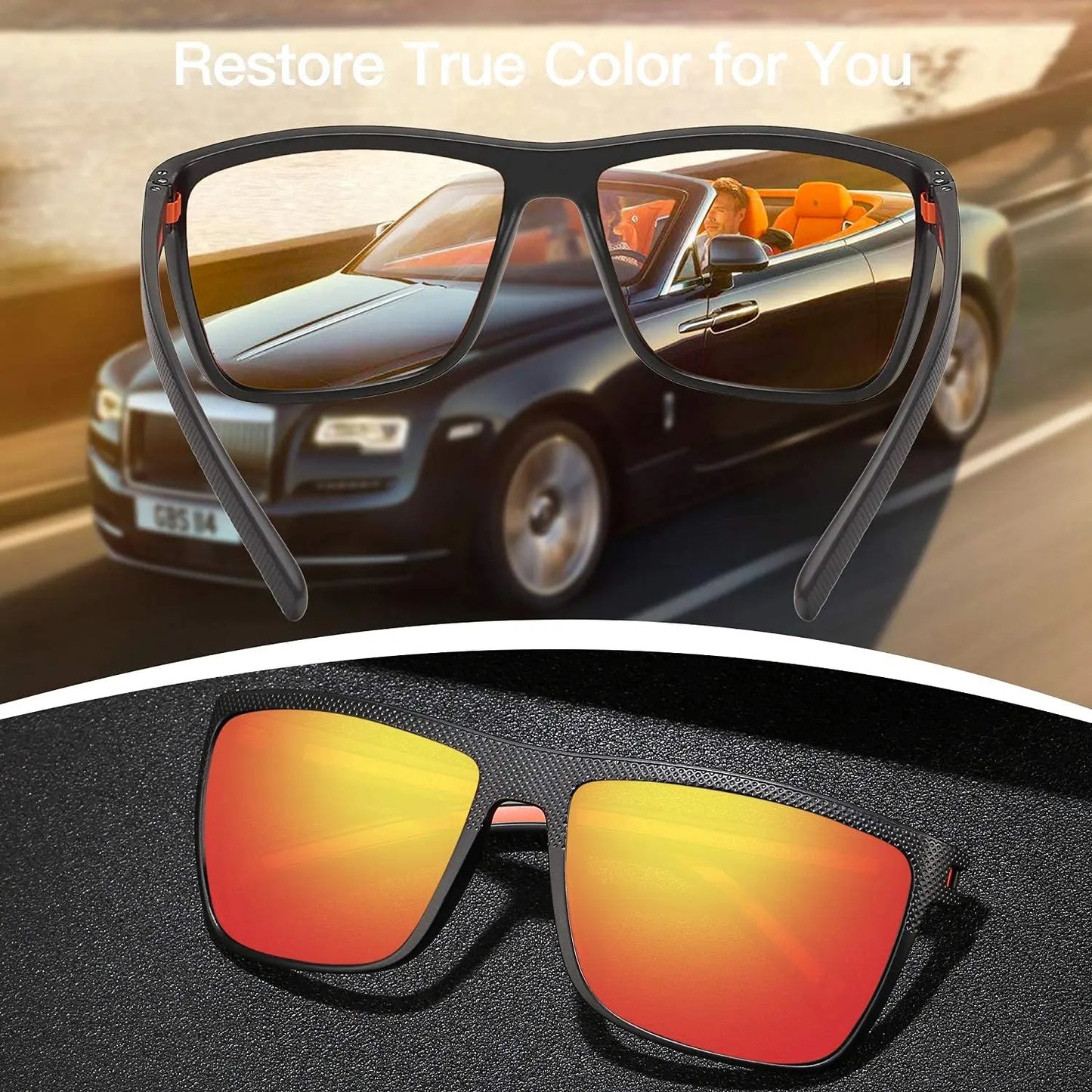 Zenottic Men's Polarized Sunglasses – UV400 TR90 Frame