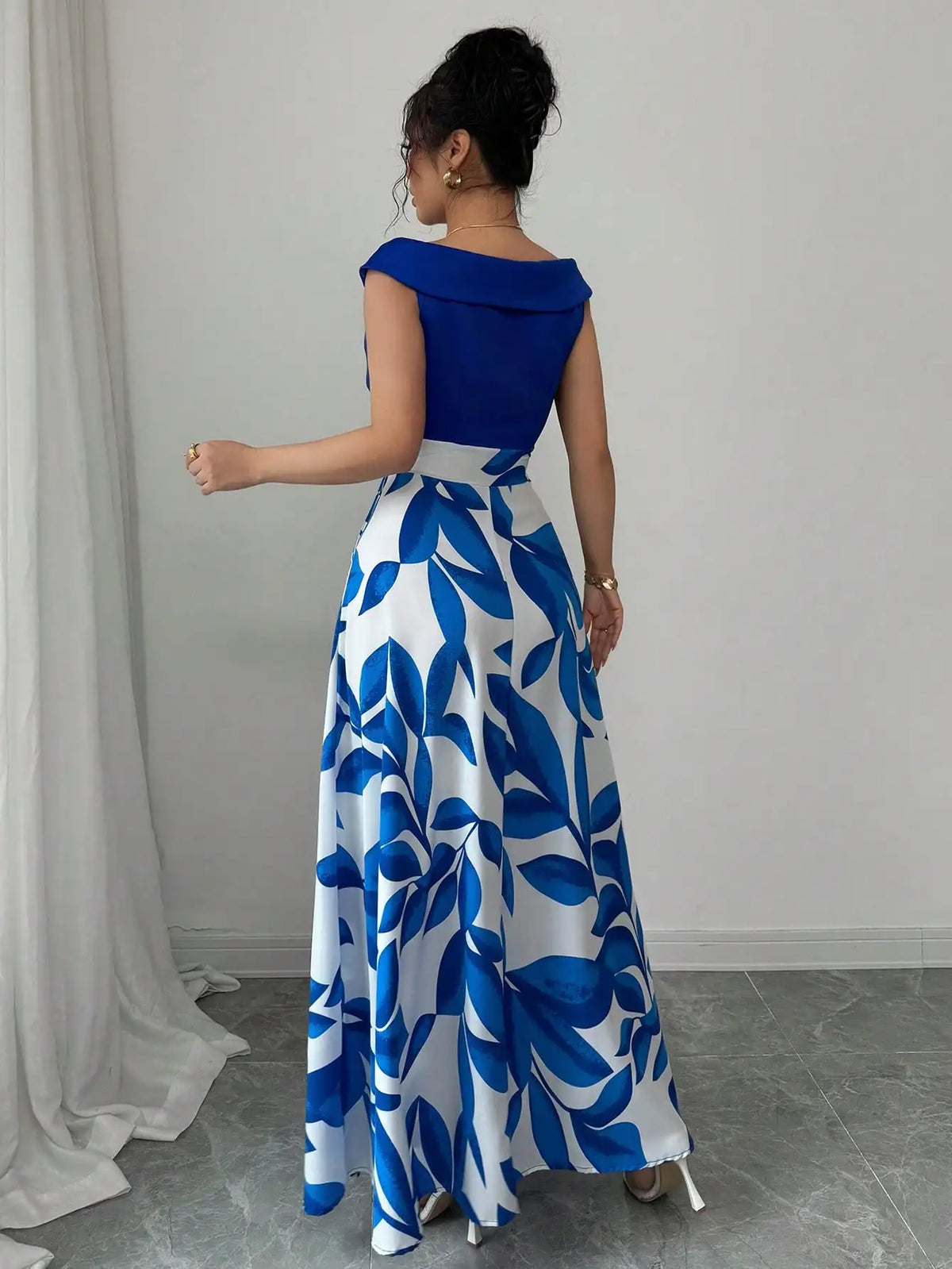 Floral Asymmetric Maxi Dress