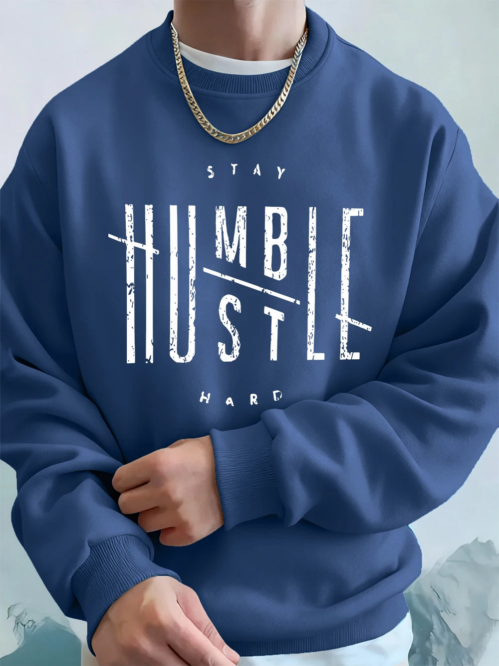 Stay Humble Hustle Hard Printing Mens Hoodie Autumn Fleece Warm Sweatshirts Casual Loose Crewneck Hooded Sports Male Clothes