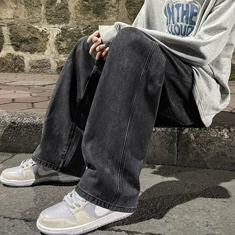 Men’s Retro Relaxed Straight-Leg Denim Jeans