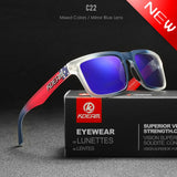 KDEAM Men's Polarized Sunglasses Fishing Lifestyles Mirrored Color Blocking Sun Glasses Women Legend Square Sunglass With Box