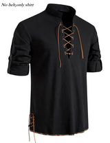 Men's Medieval Pirate Lace-Up Shirt