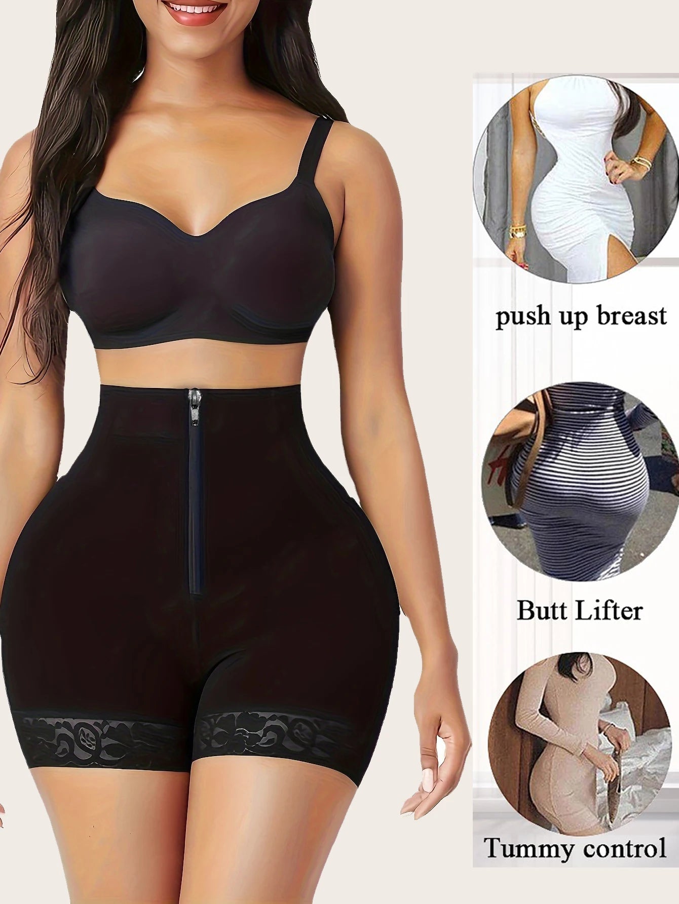 Women’s Lace Trim Sculpting Panties – Breathable Butt-Lifting Control Shapewear